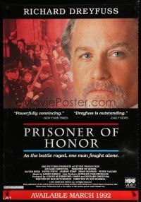 9e889 PRISONER OF HONOR video poster '91 cool close-up of Richard Dreyfuss!