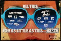 9e307 SHOWTIME SATELLITE NETWORKS TV tv poster '89 all this for 20 bucks!