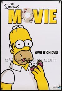 9e921 SIMPSONS MOVIE video poster '07 classic Groening art of Homer Simpson w/donut!