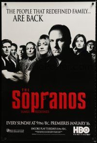 9e314 SOPRANOS tv poster '00 James Gandolfini, Lorraine Bracco, mafia TV series!