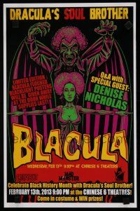 9e469 BLACULA special 11x17 R13 black vampire William Marshall, Dracula's soul brother!