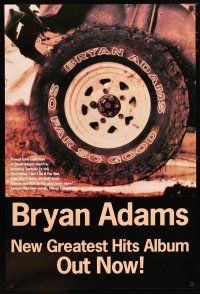 9e332 BRYAN ADAMS 24x36 music poster '93 So Far So Good, image of tire on 4WD vehicle!