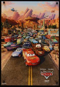 9e473 CARS special 19x27 '06 Walt Disney animated automobile racing, cool image of cast!