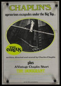 9e476 CHARLIE CHAPLIN set of 3 special 14x20s '73 Circus, Great Dictator & Modern Times!