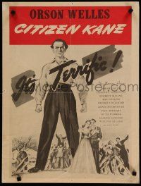 9e477 CITIZEN KANE special 19x25 R60s some called Orson Welles a hero, others called him a heel!