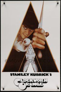 9e619 CLOCKWORK ORANGE commercial poster '72 Kubrick classic, Castle art of Malcolm McDowell!