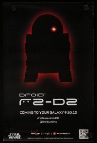 9e118 DROID R2-D2 11x17 advertising poster '10 cell phones, coming to your Galaxy!