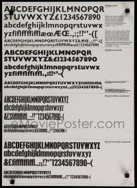 9e492 ENGLISH FONT POSTER set of 6 English special 17x24s '80s Helvetica Bold, serif & non!