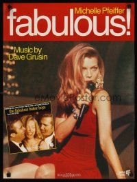 9e344 FABULOUS BAKER BOYS soundtrack 18x24 poster '89 Jeff & Beau Bridges, sexy Michelle Pfeiffer!