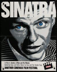 9e178 SINATRA A MAN & HIS MOVIES film festival poster '83 cool stylized image of blue-eyed Frank!