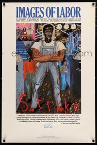 9e186 IMAGES OF LABOR 24x36 museum exhibition '81 cool Sue Coe artwork of workers!