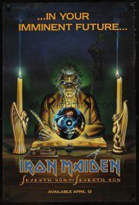 9e349 IRON MAIDEN 24x36 music poster '88 art of Eddie by Riggs, Seventh Son of a Seventh Son!