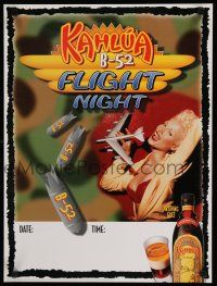9e123 KAHLUA B-52 FLIGHT NIGHT 18x24 advertising poster '00 cool image of liquor & sexy girl!
