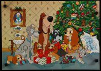 9e520 LADY & THE TRAMP special 13x18 R80s Walt Disney romantic canine dog classic cartoon!