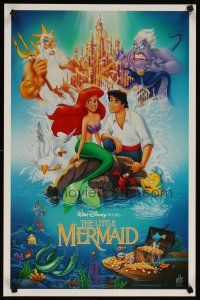 9e528 LITTLE MERMAID special 18x27 '89 great artwork of Ariel & cast, Walt Disney!
