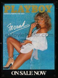 9e127 PLAYBOY 18x25 advertising poster '78 super sexy Farrah Fawcett in skimpy outfit on cover!