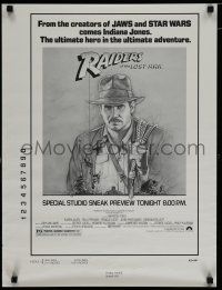 9e212 RAIDERS OF THE LOST ARK ad mat '81 great art of adventurer Harrison Ford by Richard Amsel!