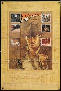 9e429 RAIDERS OF THE LOST ARK 2-sided special 26x39 '81 art of adventurer Harrison Ford by Amsel!