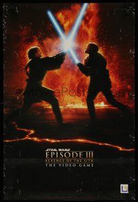 9e560 REVENGE OF THE SITH video game special 22x33 '05 Star Wars Episode III, image of Jedi battle!