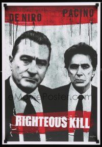 9e249 RIGHTEOUS KILL heavy stock numbered w/COA 17x24 art print '08 Robert Deniro, Al Pacino!