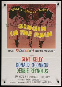9e375 SINGIN' IN THE RAIN soundtrack special 19x27 '70s Gene Kelly, Donald O'Connor, Debbie Reynolds
