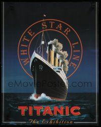9e193 TITANIC THE EXHIBITION 17x22 museum exhibition '00s cool artwork of ship at sea!