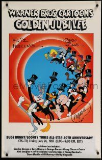 9e194 WARNER BROS. CARTOONS GOLDEN JUBILEE 24x38 art exhibition '85 Looney Tunes cartoons!