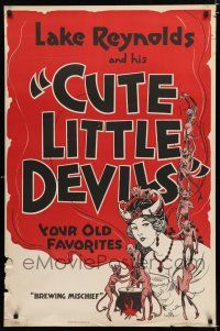 9e149 LAKE REYNOLDS & HIS CUTE LITTLE DEVILS stage poster '20s art of devils brewing mischief!