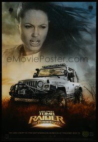 9e986 TOMB RAIDER THE CRADLE OF LIFE mini poster '03 sexy Angelina Jolie, Jeep Rubicon tie-in!