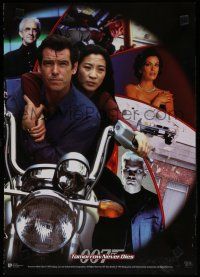 9e988 TOMORROW NEVER DIES mini poster '97 Brosnan as Bond & Michelle Yeoh on a motorcycle!