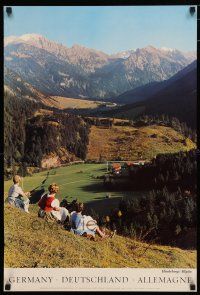 9e081 GERMANY German travel poster '60s Hindelang, Allgau, wonderful image of mountains!