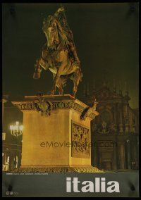 9e087 ITALIA Italian travel poster '80s image of statue at Torino!