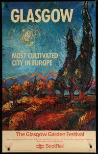 9e076 SCOTRAIL GLASGOW English travel poster '88 the most cultivated city in Europe!