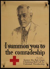 9e023 I SUMMON YOU TO COMRADESHIP 20x28 WWI war poster '18 art of President Woodrow Wilson!