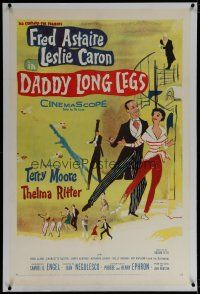 9f083 DADDY LONG LEGS linen 1sh '55 wonderful art of Fred Astaire dancing with Leslie Caron!