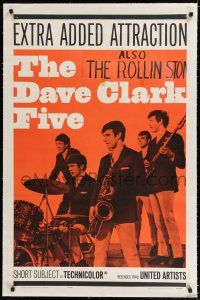 9f085 DAVE CLARK 5 linen 1sh '65 rock & roll short subject, extra added attraction!