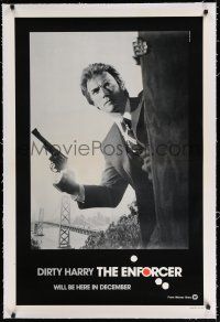 9f098 ENFORCER linen teaser 1sh '76 Clint Eastwood as Dirty Harry w/.44 magnum & Golden Gate Bridge!