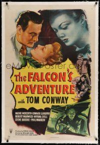 9f102 FALCON'S ADVENTURE linen 1sh '46 detective Tom Conway is trapped by a blonde beauty!