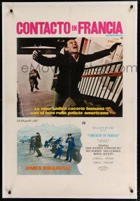 9f112 FRENCH CONNECTION linen Spanish/U.S. 1sh '71 Gene Hackman in movie chase climax, William Friedkin!