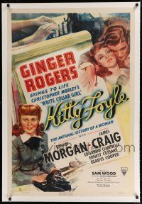 9f181 KITTY FOYLE linen 1sh '40 art of White Collar Girl Ginger Rogers & Dennis Morgan!