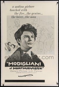 9f226 MODIGLIANI OF MONTPARNASSE linen 1sh '58 biography of painter Amadeo Modigliani!
