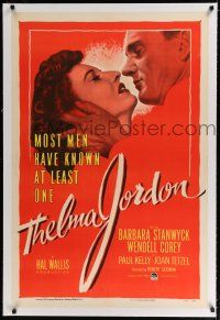 9f337 THELMA JORDON linen 1sh '50 most men have known at least one woman like Barbara Stanwyck!
