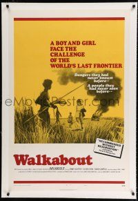 9f369 WALKABOUT linen style B 1sh '71 Nicolas Roeg Australian Outback classic, the last frontier!