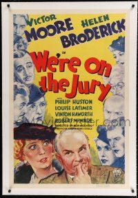 9f375 WE'RE ON THE JURY linen 1sh '37 lone jury member holdout comic predecessor to 12 Angry Men!