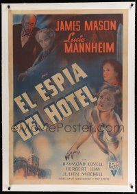 9g246 HOTEL RESERVE linen Argentinean '44 James Mason, Lucie Mannheim, from novel by Eric Ambler!