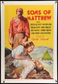 9g163 SONS OF MATTHEW linen Aust 1sh '49 immigrants in The Outback, ultra rare country of origin!