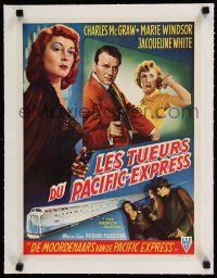 9g345 NARROW MARGIN linen Belgian '52 Richard Fleischer classic film noir, McGraw, Windsor