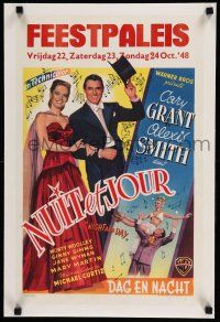 9g346 NIGHT & DAY linen Belgian '46 Cary Grant as composer Cole Porter, Alexis Smith, different!