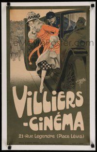 9g030 VILLIERS-CINEMA linen French advertising poster '18 art of sexy woman by Clerice Freres!