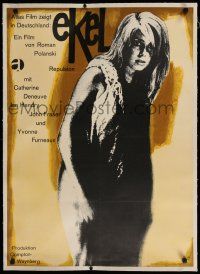 9g193 REPULSION linen German '65 Roman Polanski, wild art of haggard Catherine Deneuve!